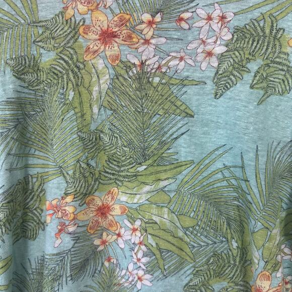 J Jill Love Linen Tropical Print Top Size Large Summer Vacation Hawaiian Shirt - Picture 4 of 10